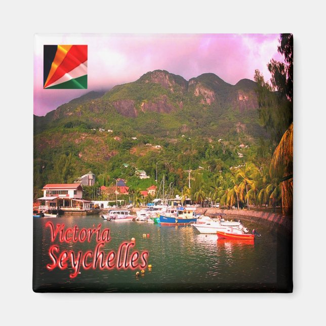 zSC017 VICTORIA, Port, Seychellen, Afrika, Kühlsch Magnet (Vorne)