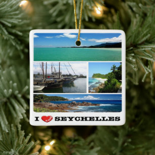 zSC021 SEYCHELLEN, Ich liebe, Mahé, Mosaik, Keramikornament