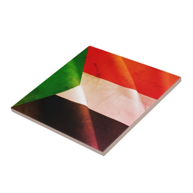 zSD002 SUDAN, Waving Flag, Afrika, Fliese (Seite)