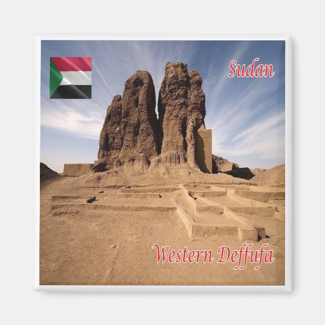 zSD003 SUDAN, Western Deffufa, Afrika, Kühlschrank Magnet (Vorne)