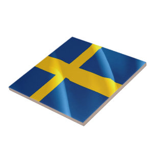 zSE002 SCHWEDISCHE WELLENFLAG SCHWEDEN, Fliese