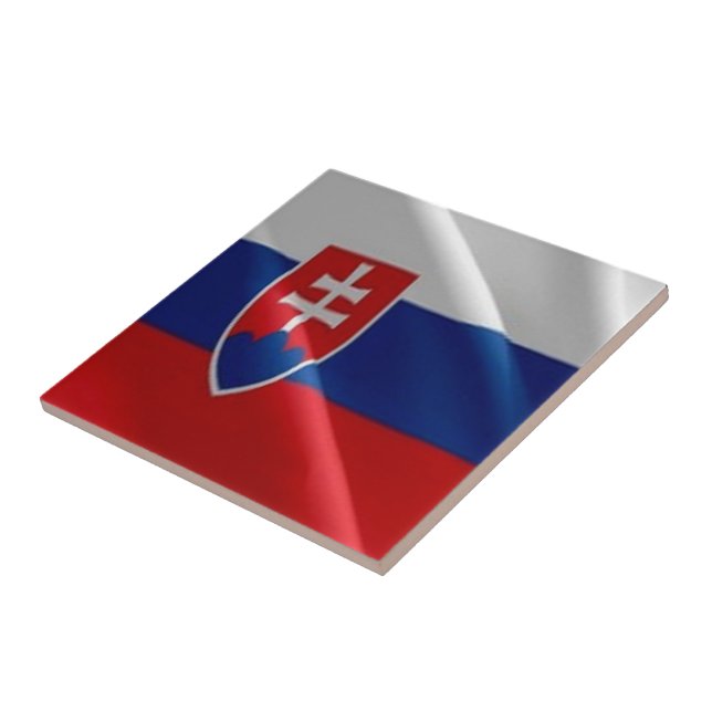zSK002 SLOWAK waving FLAG SLOWAKIA, Fliese (Seite)