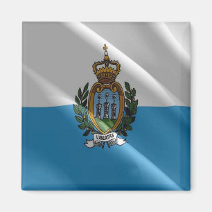 zSM002 SAN MARINO waving FLAG, Europa, Kühlschrank Magnet
