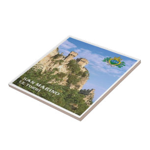 zSM006 DIE BEIDEN TOWERS, San Marino, Europa, Fliese