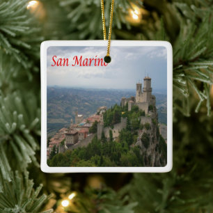 zSM007 MONTE TITANO Panorama, San Marino, Keramikornament