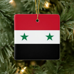 zSY001 Syrische FLAGGE Syrien, Keramikornament