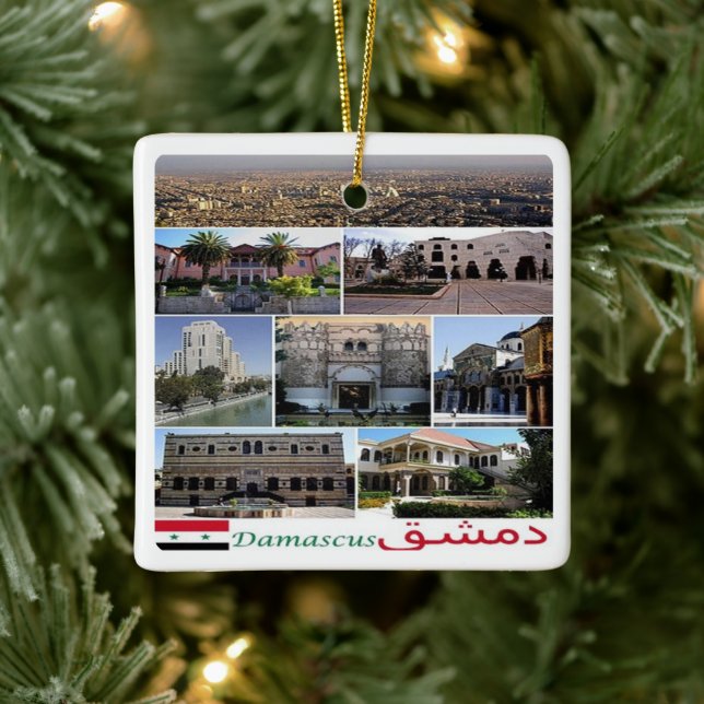 zSY004 Collage of DAMASCUS, Syrien, Keramikornament (Baum)
