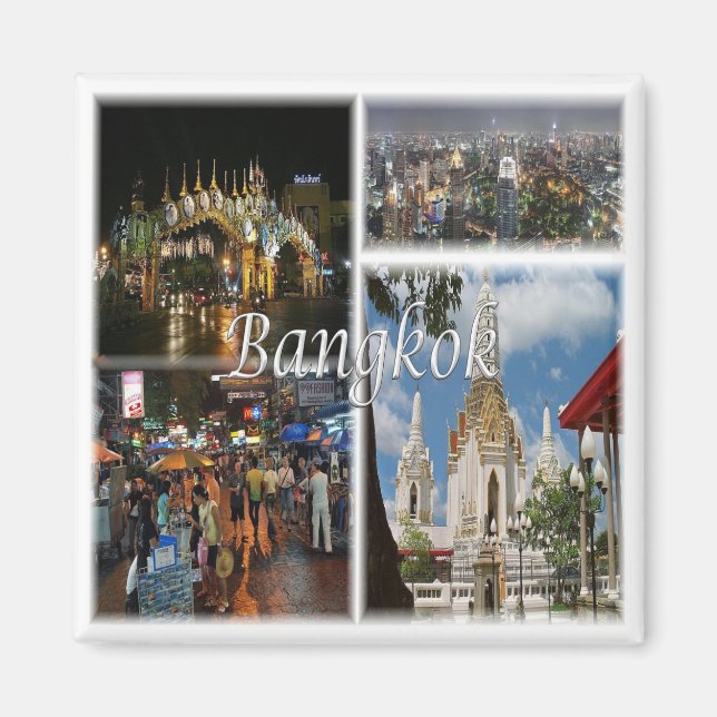 zTH008 Mosaik von BANGKOK, Thailand, Asien, Kühlsc Magnet (Vorne)