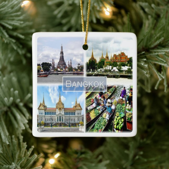 zTH009 Collage von BANGKOK, Thailand, Asien, Keramikornament (Baum)