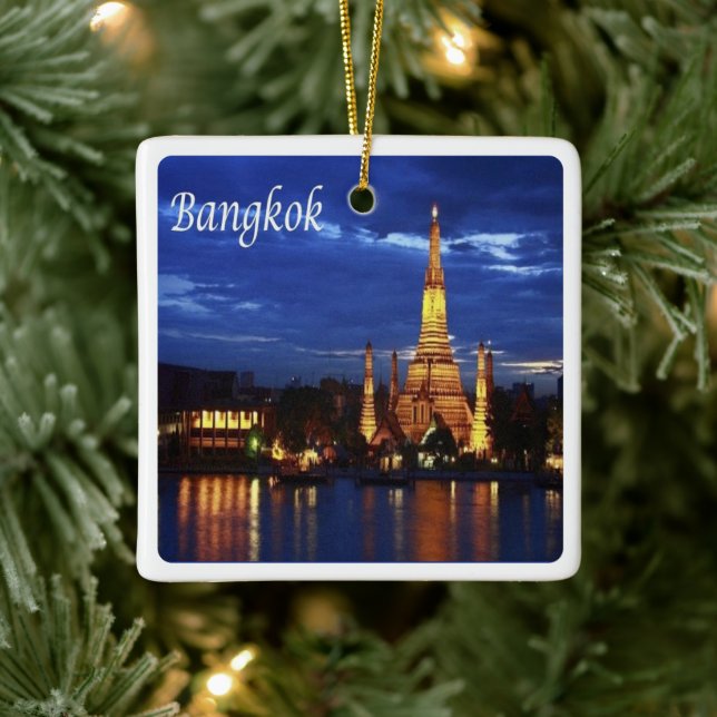 zTH016 BANGKOK Nachts, Thailand, Asien, Keramikornament (Baum)