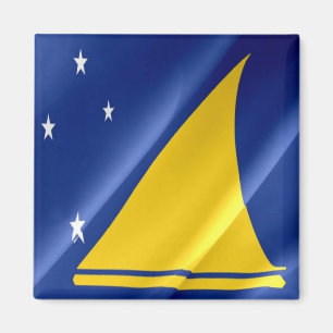 zTK002 TOKELAU ISLAND WAVING FLAG, Ozeanien, Kühls Magnet