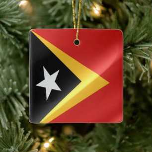 zTL002 schwingende osttimorische FLAG Osttimor, Keramikornament