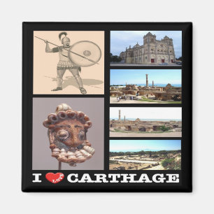 zTN016 CARTHAGE I Liebe, Mosaik, Tunesien, Kühlsch Magnet
