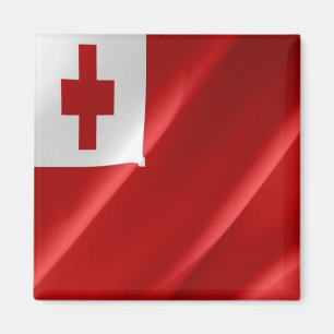 zTO002 TONGA WAVING FLAG, Ozeanien, Kühlschrank Magnet