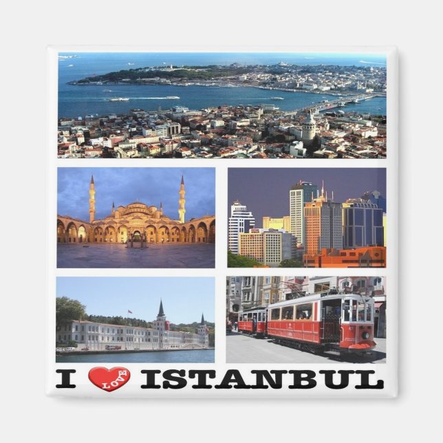 zTR013 ISTANBUL "I LIEBE", Türkei, Europa, Kühlsch Magnet (Vorne)