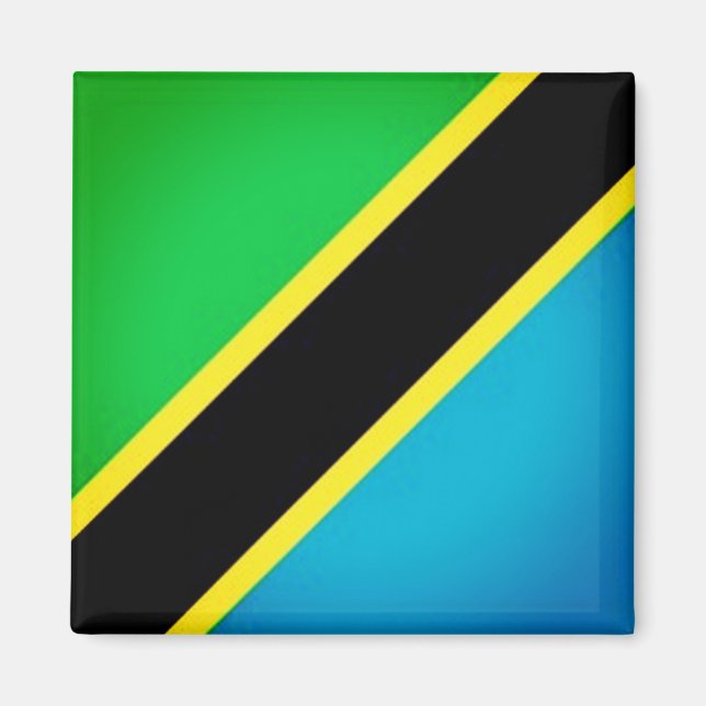 zTZ001 TANSANIA, Flag, Afrika, Kühlschrank Magnet (Vorne)