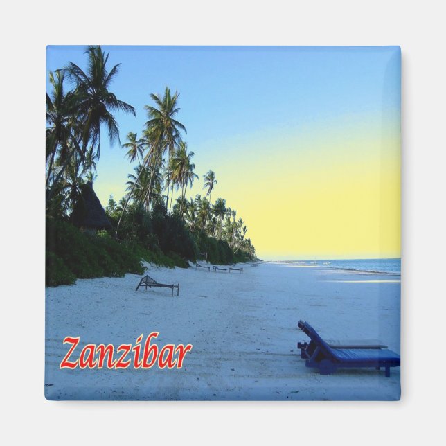 zTZ013 ZANZIBAR, Ostküstenstrand, Tansania, Kühlsc Magnet (Vorne)