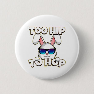Zu angesagt Hop Osterhase Button