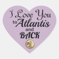 zu Atlantis und zurück - Gold-Logo-Heart-Aufkleber