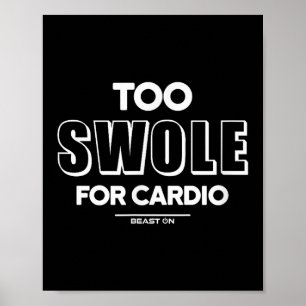 Zu aufgepumpt für Cardio-Training Fitnessstudio Fi Poster