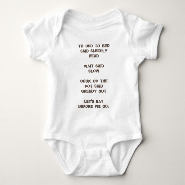 Zu Bett / Baby Jersey Bodysuit Baby Strampler (Vorderseite)