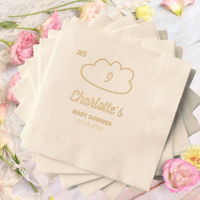 zu Cloud 9 Minimalistisch Elegant Baby Shower Servietten Mit Folie (on Cloud 9 Minimalist Elegant Baby Shower Foil Napkins ©Susanne Sachers - Sunny Mind 🌞)