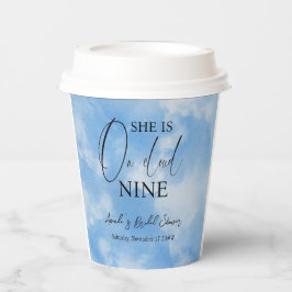 zu Cloud Nine 9 Calligraphy Blue Brautparty Pappbecher