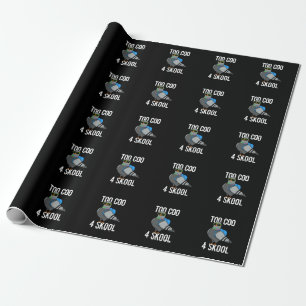 Zu Coo 4 Skool Funny Coole Taube Pun Dark BG Geschenkpapier