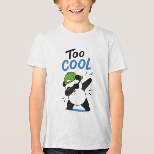 Zu Cool Dabbing Panda Jungen T-Shirt Lustiger Pand Tri-Blend Shirt