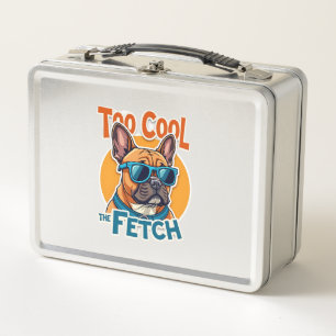 Zu cool für Fetch Französische Bulldogge Vintage-S Metall Brotdose