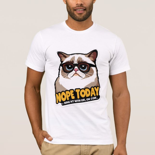 Zu Cool für Pflege - Grumpy Cat Style T-Shirt (Vorderseite)