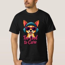 Zu Cool für Pflege - Retro Cartoon Dog T - Shirt