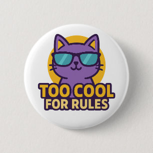 Zu Cool für Regeln Cartoon-Schaltfläche Tier Button
