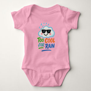 Zu cool für Regen Süßes Wolken-Baby-Body Baby Strampler
