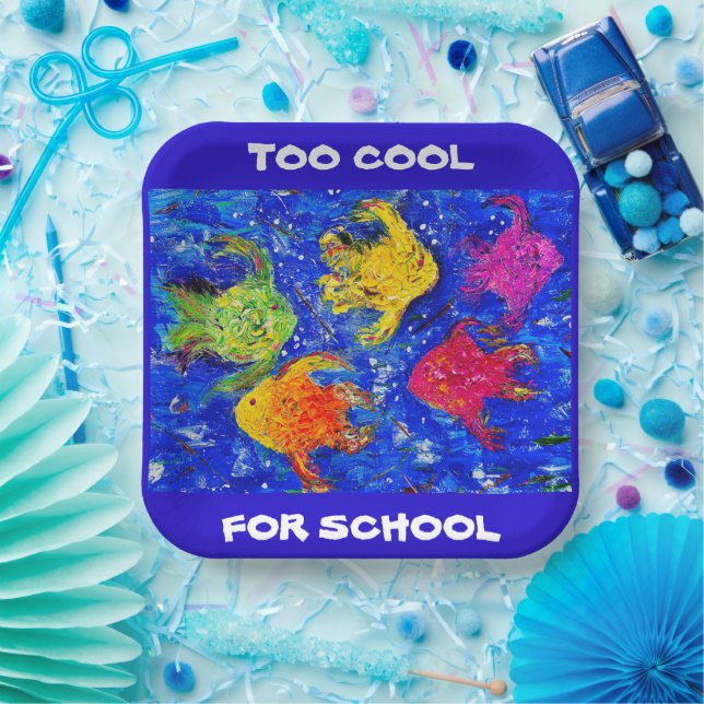 ZU COOL FÜR SCHULPLATZPLATTE PAPPTELLER (Party)