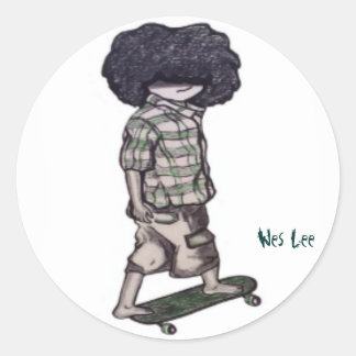 Zu Cool für Skateboard Runder Aufkleber