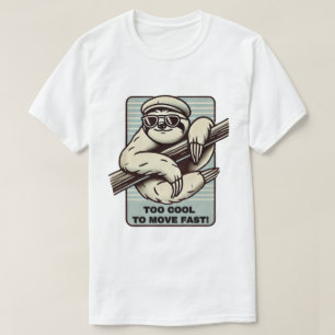 Zu cool, um schnell zu sein! Retro Faultier T-Shirt