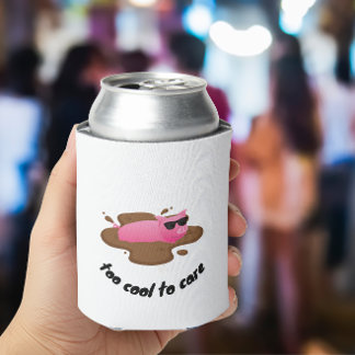 Zu cool, um sich Sorgen zu machen Lustiges Schwein Dosenkühler