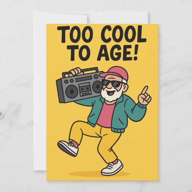 Zu Cool zum Alter Feiertagskarte (Vorderseite)