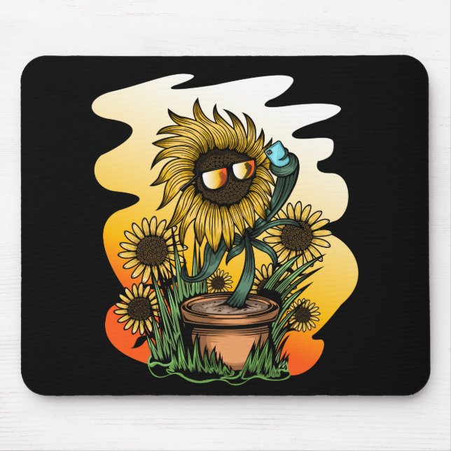 Zu Coole Sonnenblume Mousepad (Vorne)