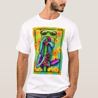 Zu cooler Gänseblümchen-Frosch T-Shirt