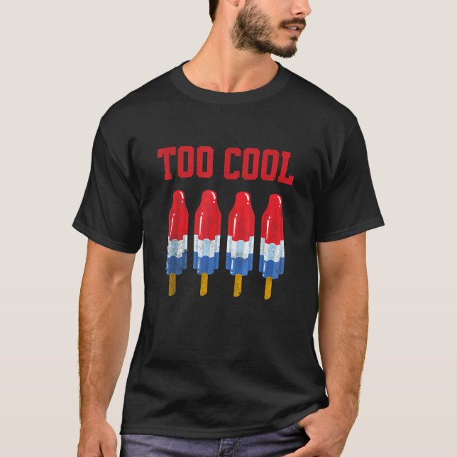Zu Cooler Sommer Bomb Rocket Pop rot weiß und blau T-Shirt (Vorderseite)