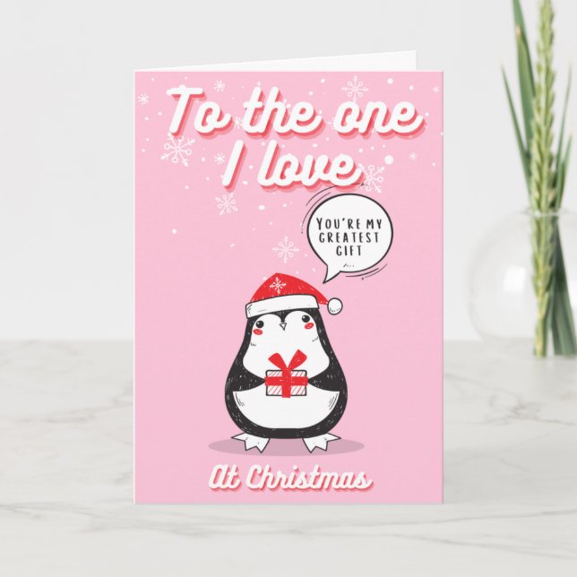 Zu dem, den ich Liebe Rosa Weihnachten Karte (Vorderseite)