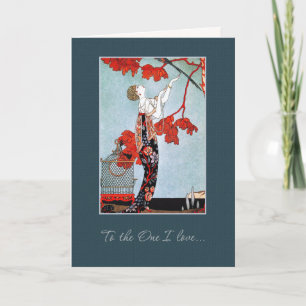 Zu dem, was ich Liebe. Art Deco Valentine's Day Feiertagskarte