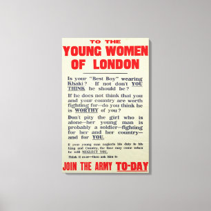 Zu den jungen Frauen von London, Leinwanddruck