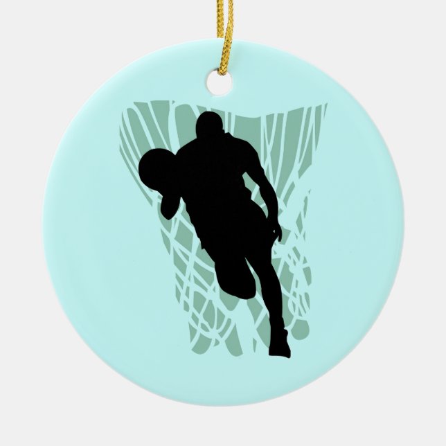 Zu den Nettobasketball-T-Shirts und den Geschenken Keramikornament (Vorne)