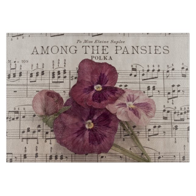 Zu den Stiefmütterchen Schneidebrett (Vorderseite)