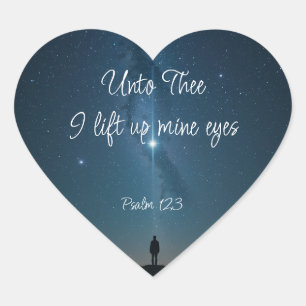 Zu Dir erhebe ich meine Augen, Psalm 123 Herz-Aufkleber