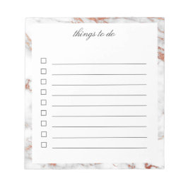 Zu-Do-Notepad mit weißem und goldenem Marmor Notizblock