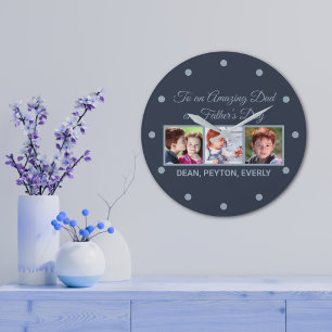 Zu einem Phantastischen Vater am Foto des Vaters Große Wanduhr